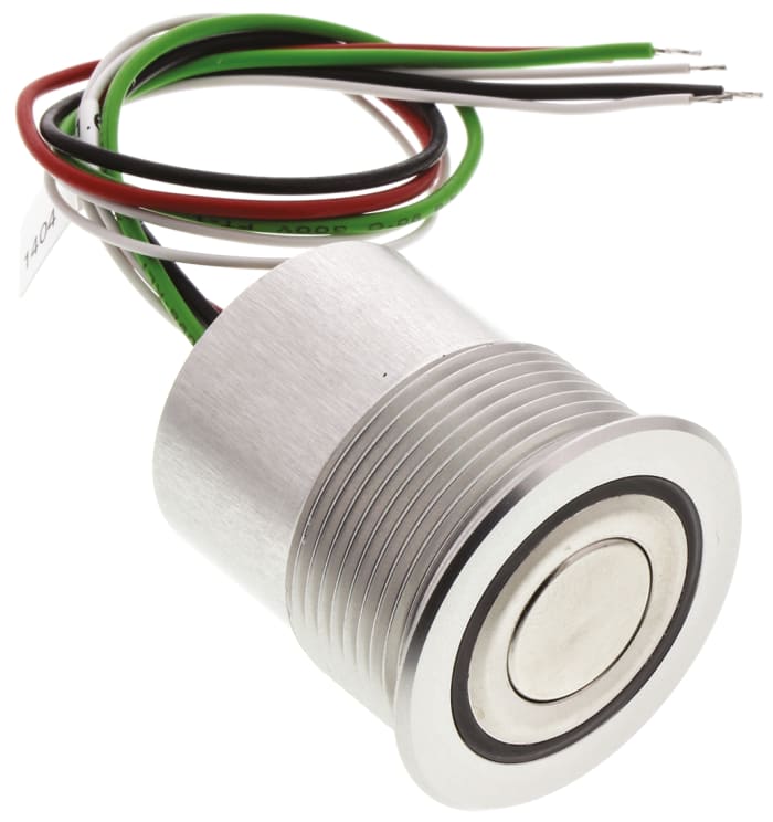 Schurter MCS 30 Series Illuminated Push Button Switch, Momentary, Panel Mount, 30mm Cutout, SPST, Red/Green LED, 48V dc
