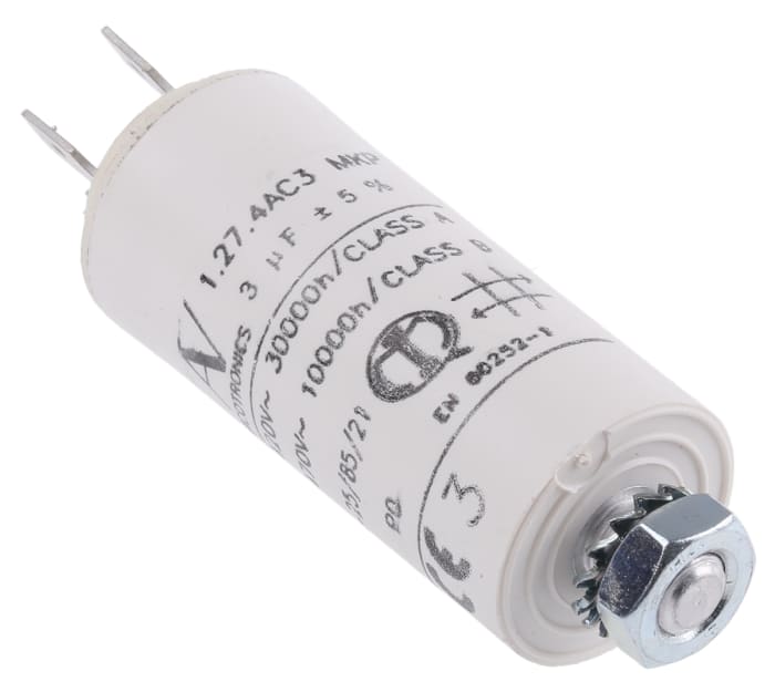 KEMET C27 Metallised Polypropylene Film Capacitor, 470V ac, ±5%, 3μF, Chassis Mount