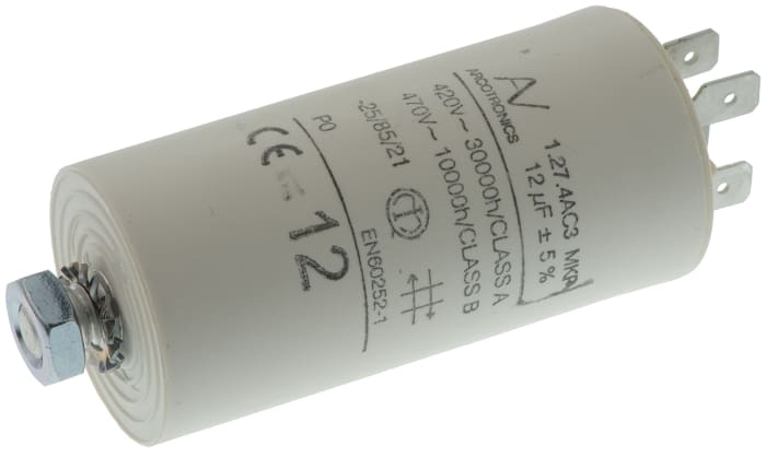KEMET C27 Metallised Polypropylene Film Capacitor, 470V ac, ±5%, 12μF, Chassis Mount