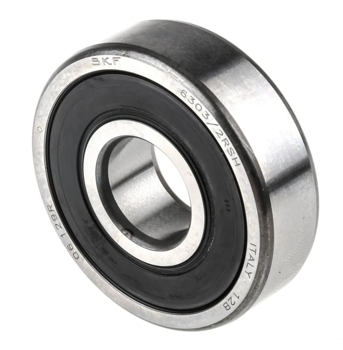 SKF 6303-2RSH Single Row Deep Groove Ball Bearing- Both Sides Sealed 17mm I.D, 47mm O.D