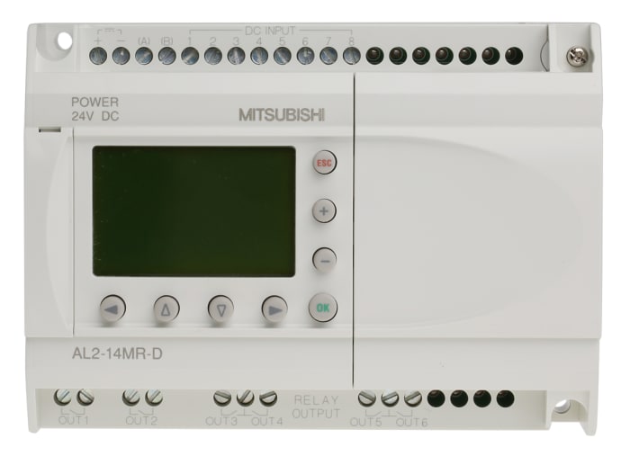 Mitsubishi Electric Alpha 2 Series Logic Module, 24 V dc Supply, Relay Output, 8-Input, Analogue Input
