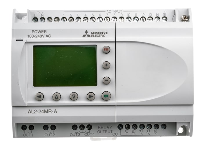 Module logique Mitsubishi Electric, série Alpha 2, 15 entrées , 9 sorties , Relais