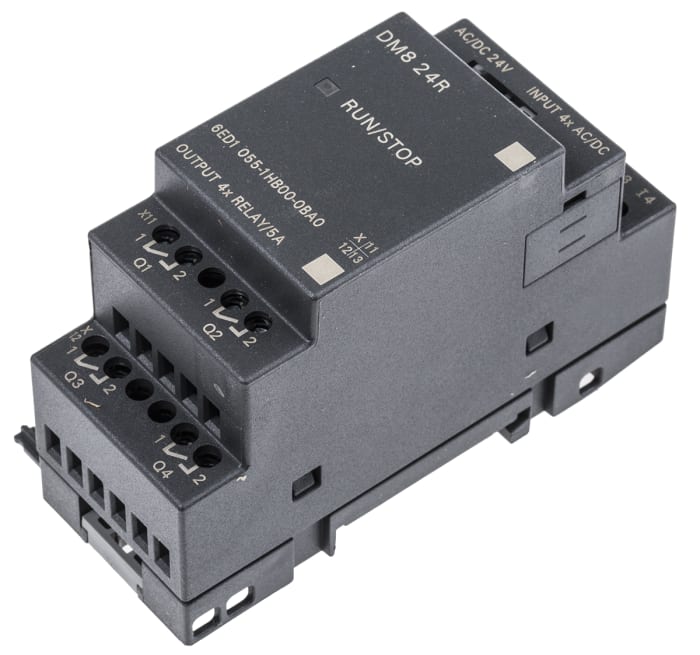 Siemens LOGO! 8 Expansion Module, 24 V ac/dc Relay, 4 x Input, 4 x Output Without Display