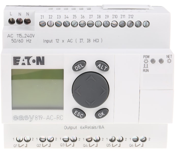 Eaton EASY Logic Module, 100 → 240 V ac Relay, 12 x Input, 6 x Output With Display