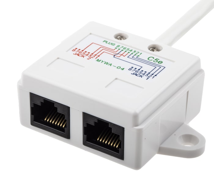 RS PRO | Adaptador RJ RS PRO, interfaz RJ45, de Cat5e, de 2 puertos, no ...