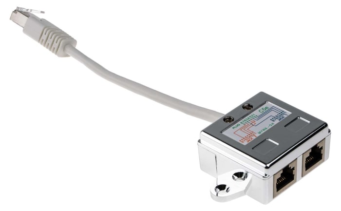 RS PRO 2-Port RJ45 T-Adapter, Cat5e, Shielded