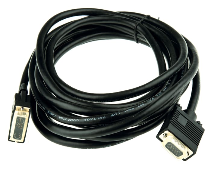 Roline, Male DVI-A to Male VGA  Cable, 5mBlack sheath