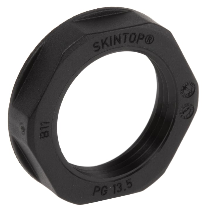 Lapp Black Fibreglass PA Cable Gland Locknut, PG13.5 Thread, IP68