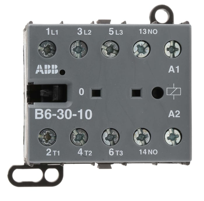ABB B6-30-10-01 B Contactor, 24 V ac Coil, 3-Pole, 9 A, 4 kW, 3NO, 690 V ac