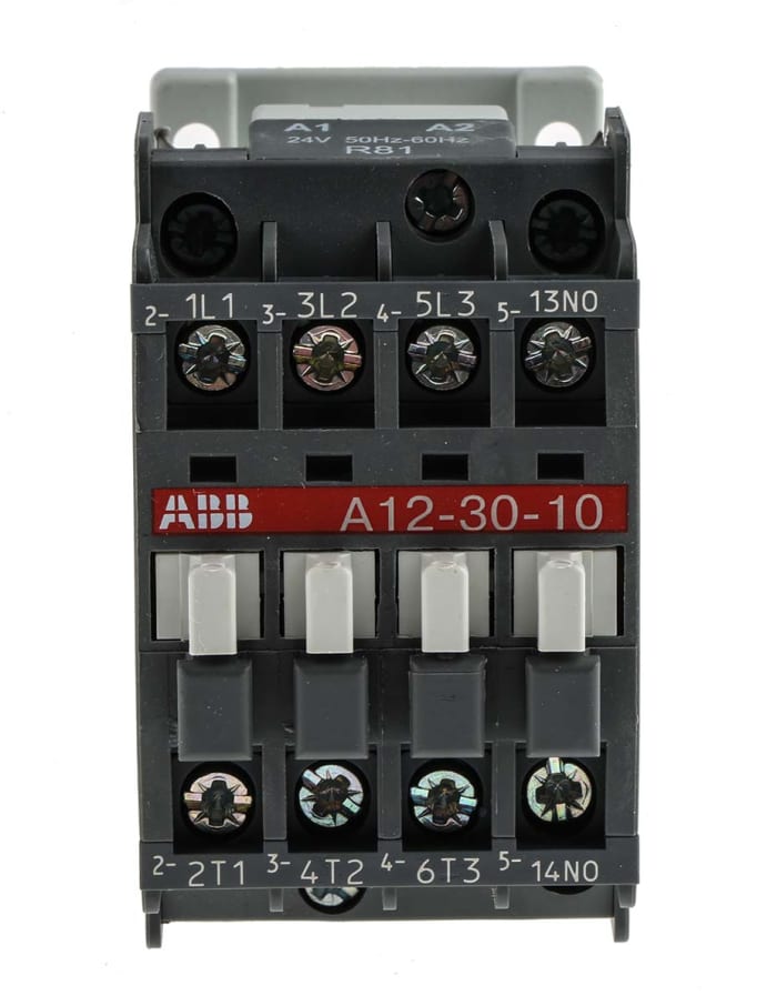 ABB A12 A Line Contactor, 24 V ac Coil, 3-Pole, 27 A, 5.5 kW, 3NO, 690 V ac