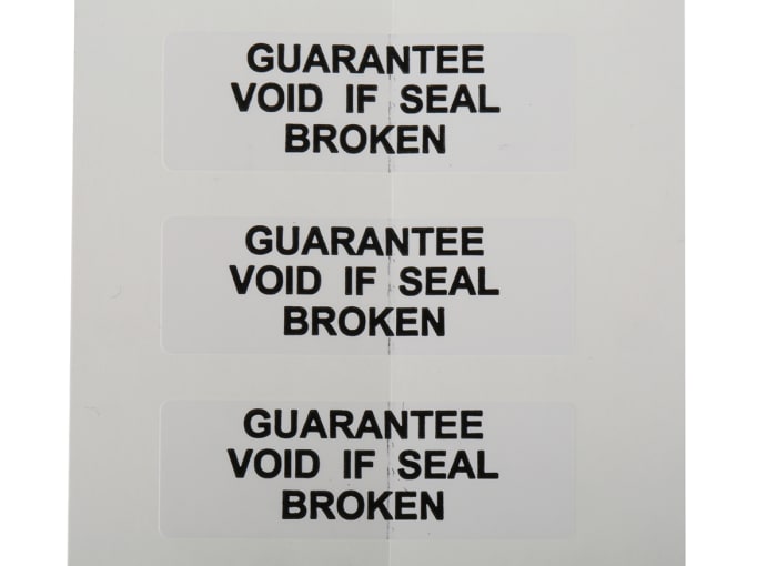 Etiqueta adhesiva preimpresa, RS PRO, 180 Etiquetas Guarantee Broken