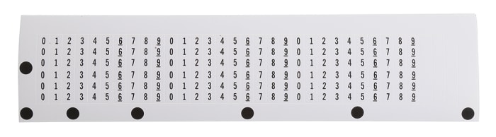 RS PRO Black Self Adhesive Numbers, 4mm Character Height