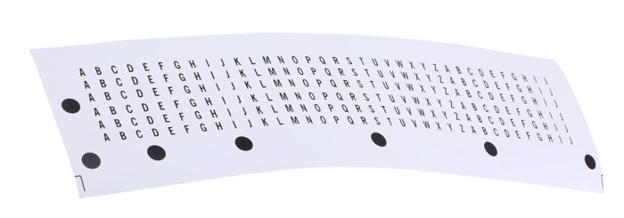 Lettres adhésives, RS PRO, 4mm, Noir, 10 unités