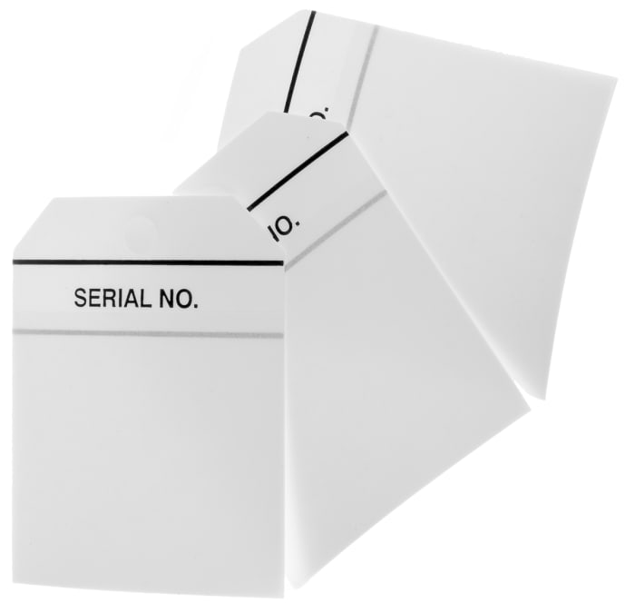 RS PRO Pre-Printed Tie Label-Serial No.-. Quantity: 50