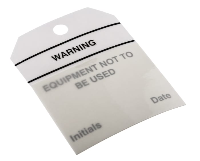 RS PRO Pre-Printed Tie Label-Equipment Not To Be Used-. Quantity: 50