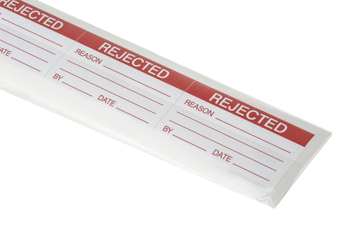 RS PRO Adhesive Pre-Printed Adhesive Label-Rejected-. Quantity: 30 Per Pack