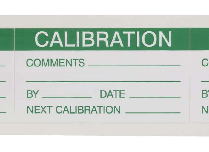 RS PRO | RS PRO Adhesive Pre-Printed Adhesive Label-Calibration ...