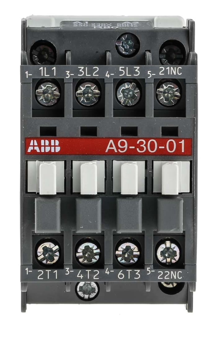 Contacteur ABB série AF, 3 pôles , 3NO, 25 A, 230 V c.a., 4 kW
