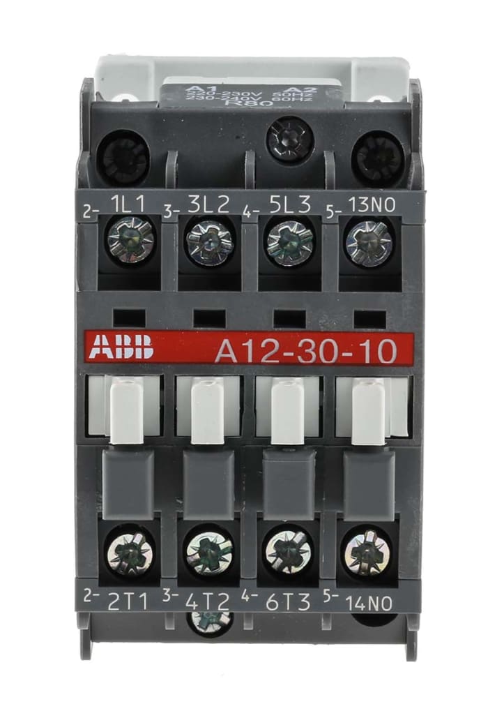 ABB A Line Series Contactor, 230 V ac Coil, 3-Pole, 27 A, 5.5 kW, 3NO, 690 V ac
