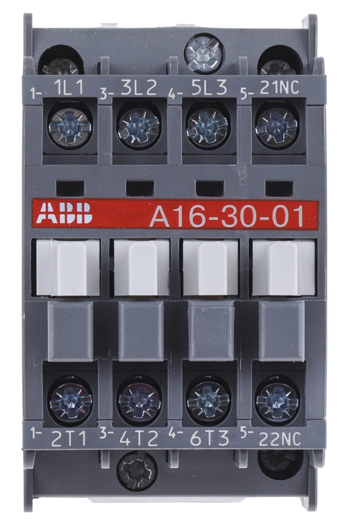 ABB A16-30-01 A Line Contactor, 230 V ac Coil, 3-Pole, 30 A, 7.5 kW, 3NO, 690 V ac