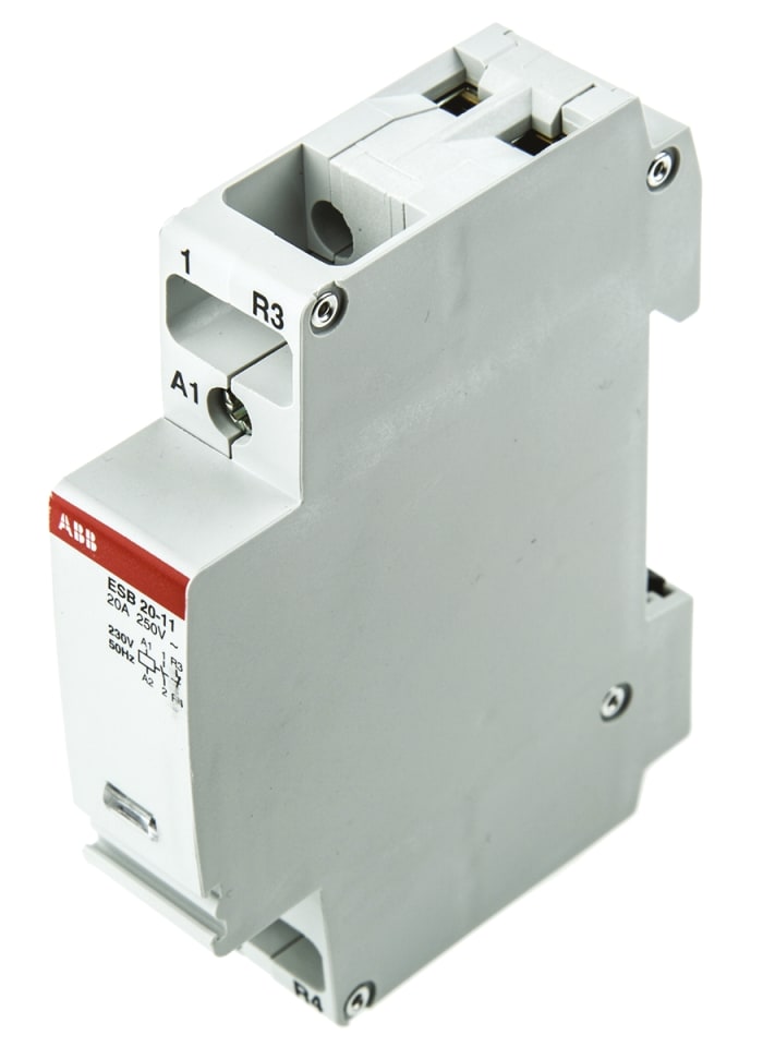 Contacteur ABB série ESB, 2 pôles , 1 NO + 1 NF, 20 A, 230 V c.a., 4 kW