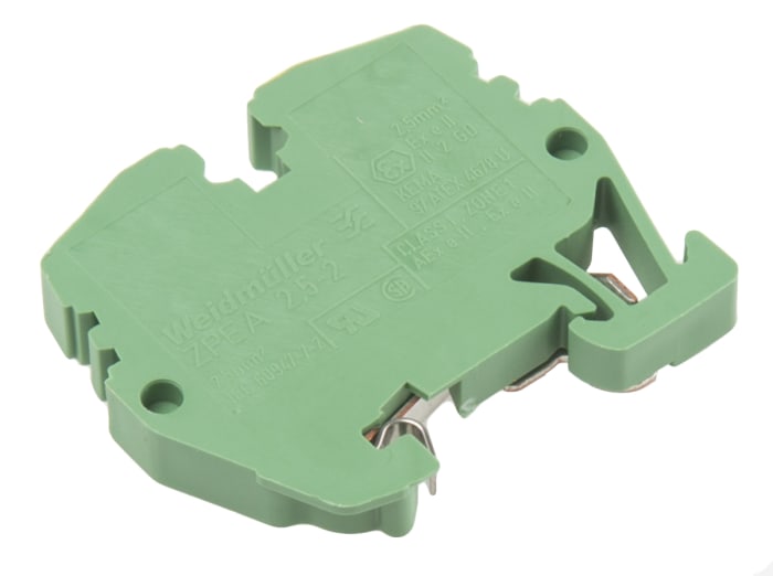 Weidmuller 1720950000 ZPEA Series Green/Yellow, 2.5mm², Single-Level