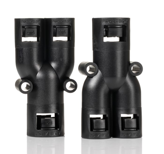 Adaptaflex Y Piece, Conduit Fitting, 16mm Nominal Size, Nylon 66, Black IP66 rating