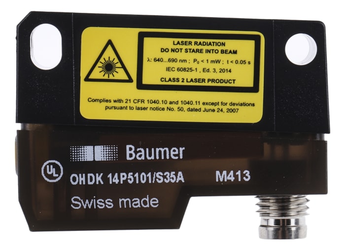 Baumer Diffuse Photoelectric Sensor, Block Sensor, 20 mm → 350 mm Detection Range