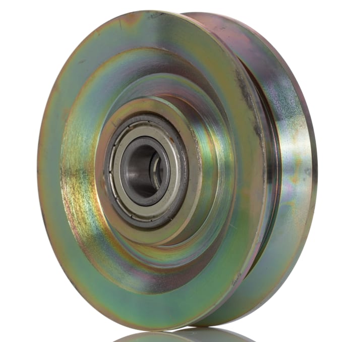 Roue de chariot Fonte 100mm x 24mm, alésage 15mm, longueur 24mm, Roulement à bille, Capacité de 300kg