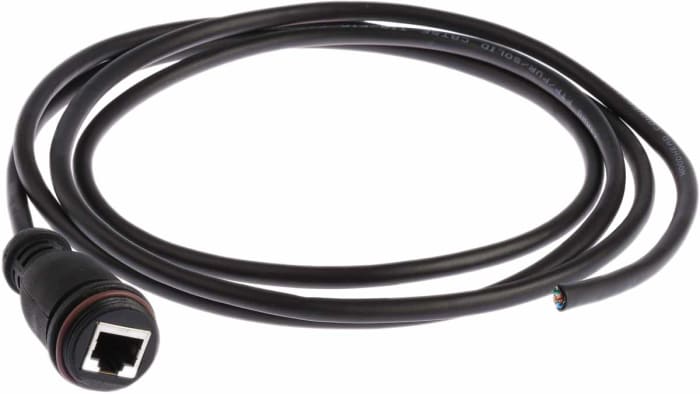 Brad from Molex, 2m Cat5e, Black RJ45 to Male Unterminated, F/UTP Shielded, Terminated PUR Sheath