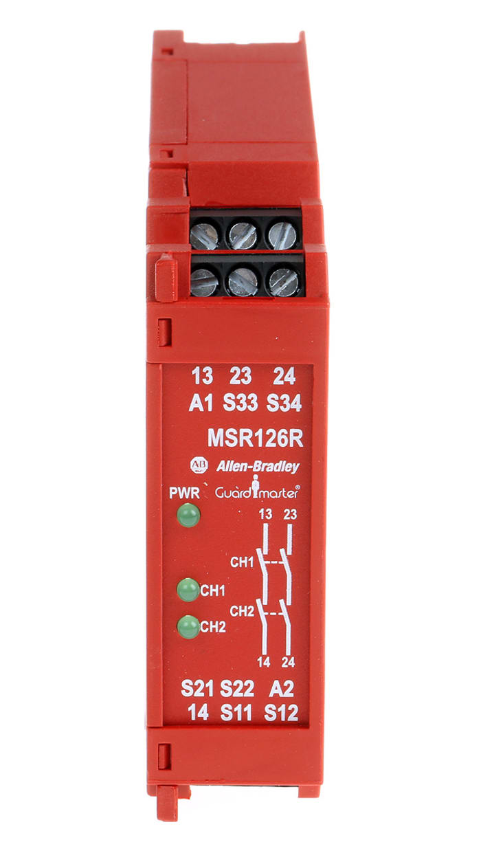 Allen Bradley Guardmaster MSR, Minotaur 440R / MSR126R Safety Monitoring Safety Relay, 24V ac/dc, Single Channel, 2