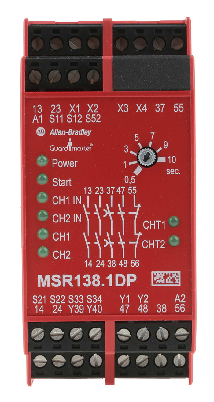 Minotaur MSR138.1DP Emniyet Rölesi, 2 Güvenlik Kontağı, 1 Yardımcı Kontak, Tek Kanallı, 24 V ac/dc