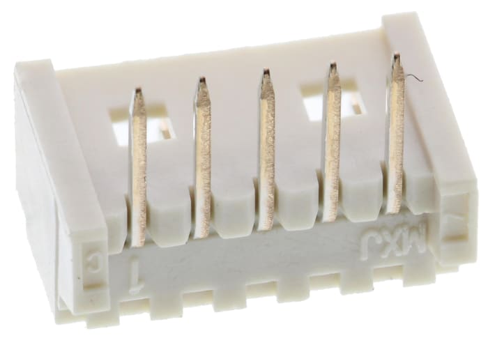 Molex PicoBlade Series Right Angle Through Hole PCB Header, 5 Contact(s), 1.25mm Pitch, 1 Row(s), Shrouded