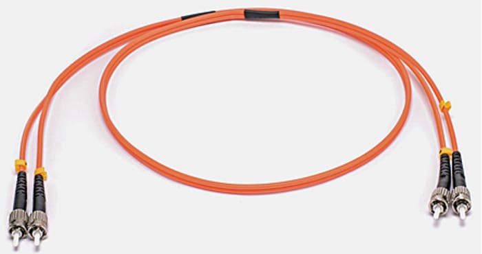 Molex Premise Networks ST to ST Duplex Multi Mode OM3 Fibre Optic Cable, 50/125μm, Light Blue, 1m