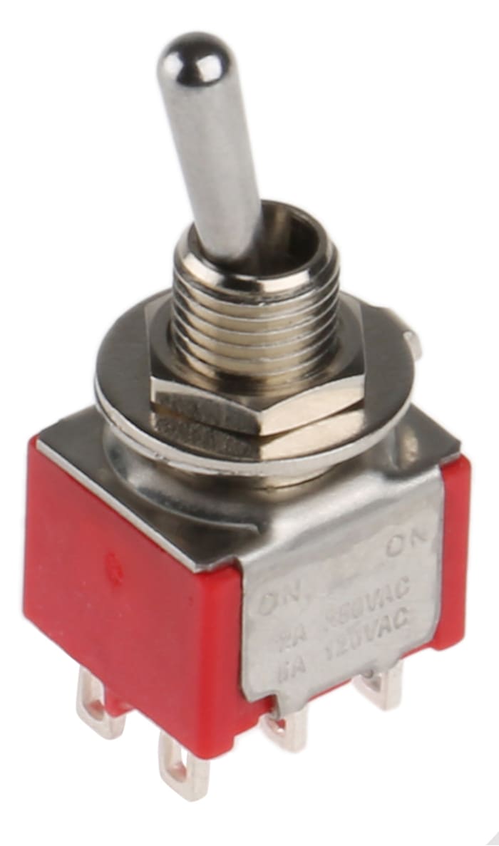 RS PRO Toggle Switch, Panel Mount, On-On, DPDT, Solder Terminal