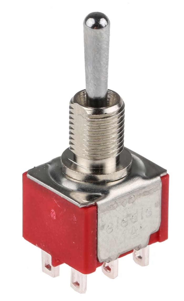 Toggle Switch / Toggle Anahtar, Çift Kutuplu Çift Atımlı (DPDT), 28 V dc'de 5 A, Pano/Panele Monte