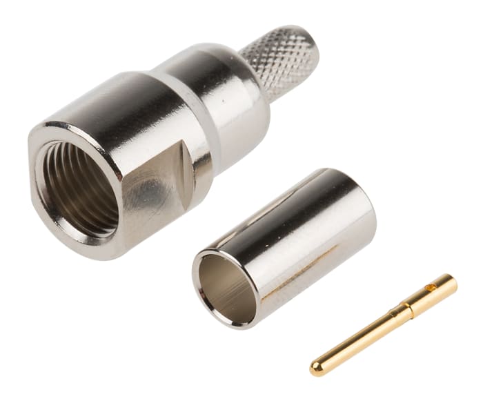 TE Connectivity, Plug Cable Mount FME Connector, 50Ω, Crimp Termination, Straight Body