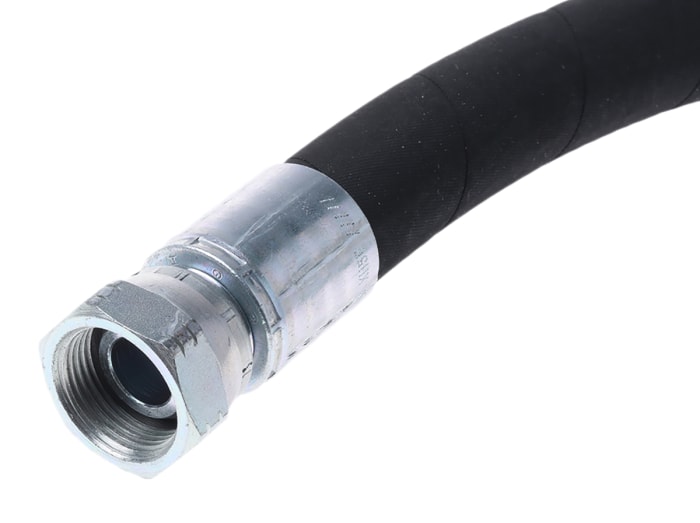 Parker 500mm Synthetic Rubber Hydraulic Hose Assembly, 215 bar Max Pressure