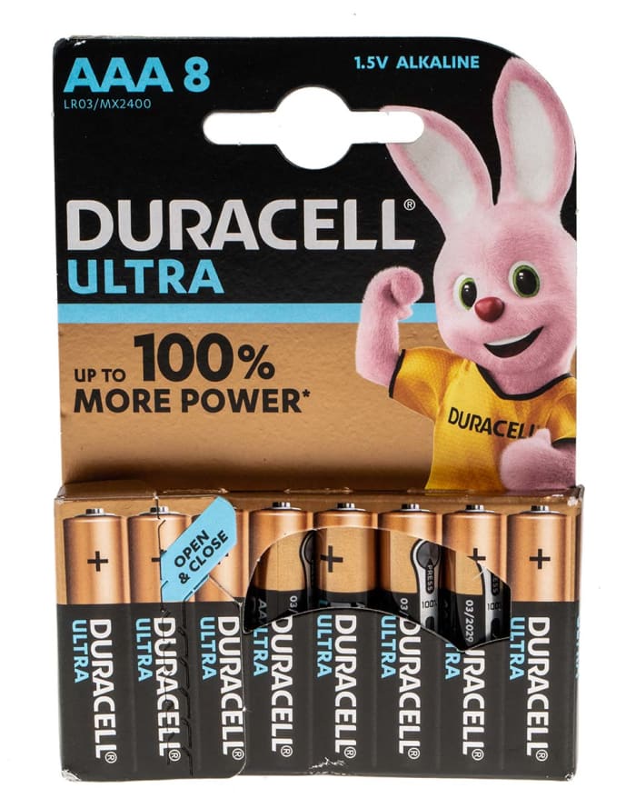 AAA U/PWR P8 RS Duracell, Duracell Ultra Power Alkaline AAA Batteries 1.5V, 448-8460