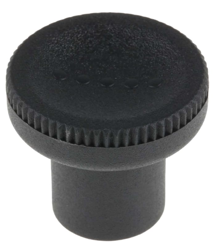 RS PRO Black Knurled Clamping Knob, M6, Threaded Hole
