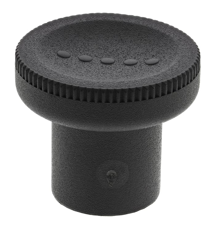 RS PRO Black Knurled Clamping Knob, M10, Threaded Hole
