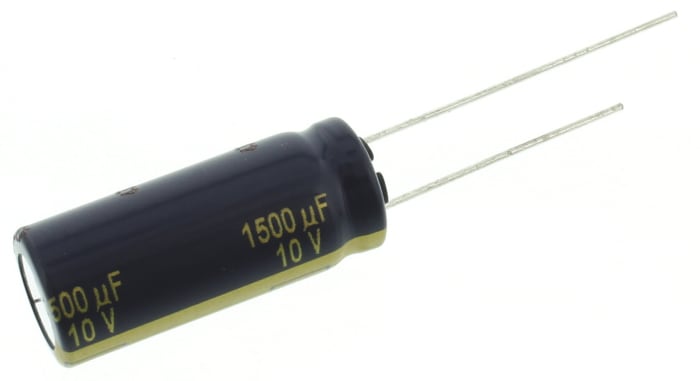 Panasonic 1500μF Aluminium Electrolytic Capacitor 10V dc, Radial, Through Hole - EEUFC1A152
