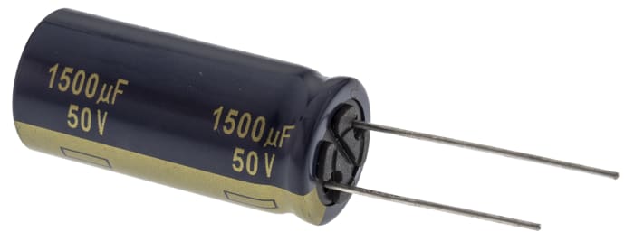 Panasonic 1500μF Aluminium Electrolytic Capacitor 50V dc, Radial, Through Hole - EEUFC1H152L