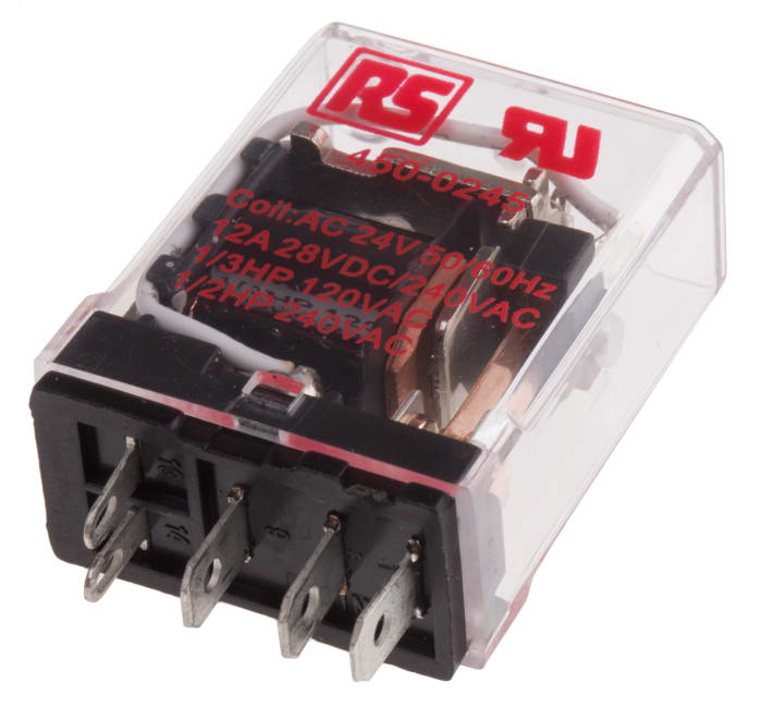 Relé de potencia sin enclavamiento RS PRO de 1 polo, SPDT, bobina 24V ac, 15A, Montaje en PCB