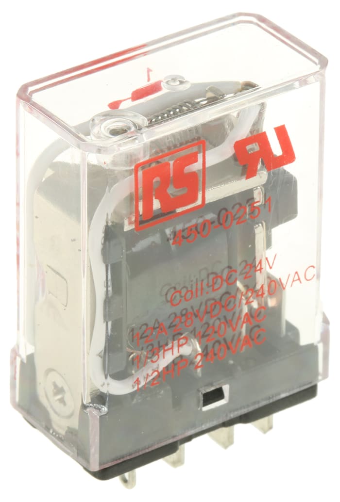 Relé de potencia sin enclavamiento RS PRO de 1 polo, SPDT, bobina 24V dc, 15A, Montaje en PCB
