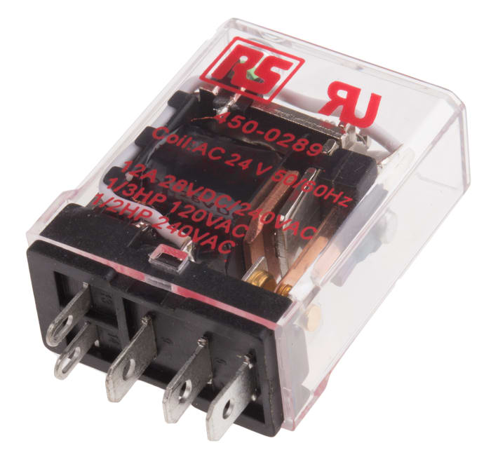 RS PRO PCB Mount Power Relay, 24V ac Coil, 15A Switching Current, SPDT