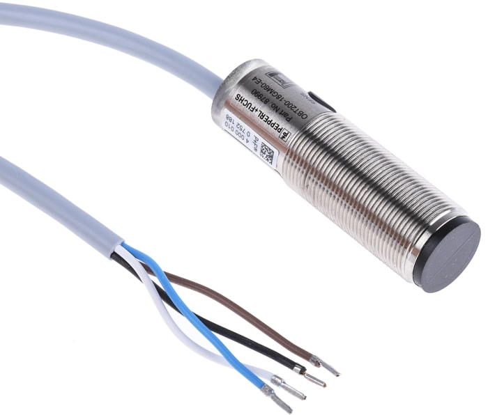 Pepperl + Fuchs Diffuse Photoelectric Sensor, Barrel Sensor, 200 mm Detection Range