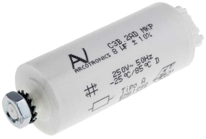 KEMET 8μF Polypropylene Capacitor PP 250V ac ±10% Tolerance Cable Mount C3B Series