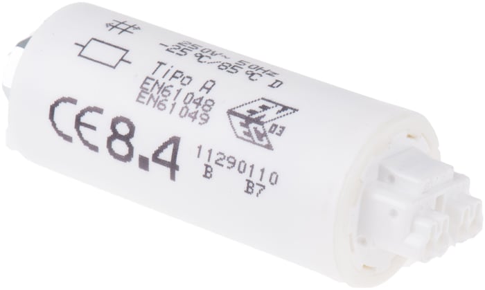 KEMET C3B Polypropylene Film Capacitor, 250V ac, ±10%, 8.4μF, Cable Mount