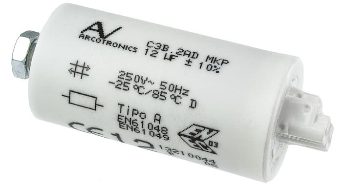 KEMET 12μF Polypropylene Capacitor PP 250V ac ±10% Tolerance Cable Mount C3B Series